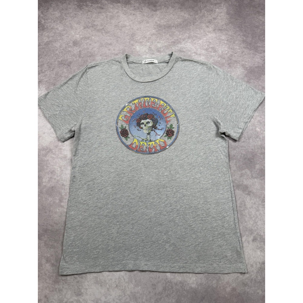 Grateful Dead Peleton Collab Shirt Mens Medium Gray Graphic Skull‎ Tee Made USA